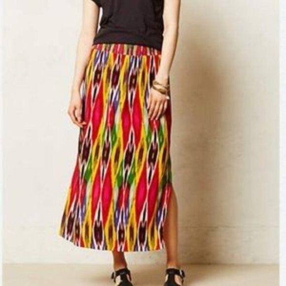 Anthropologie Vanessa Virginia Apolline Maxi Skirt Colorful Print Women's Sz XS - Picture 1 of 8